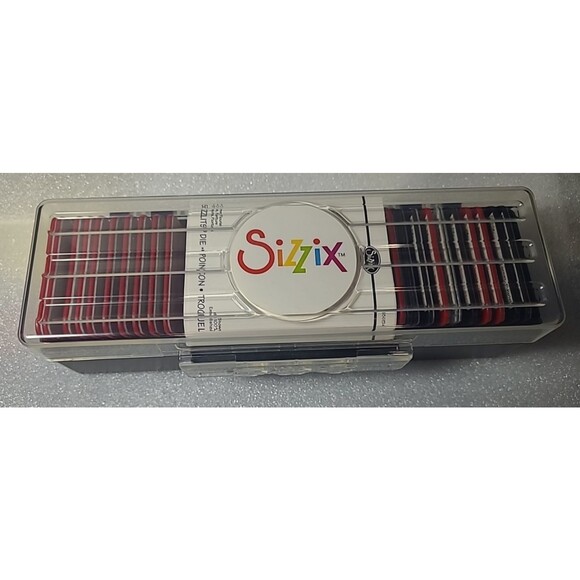 Sizzix Sizzlits Die Set Huge Lot Of 35 With Case - Picture 1 of 3
